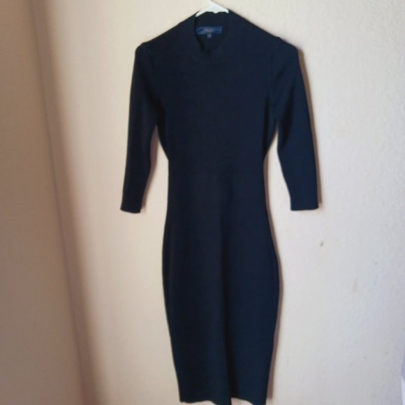 Black Rachel Roy midi dress with open back cut out. - Picture 4 of 8